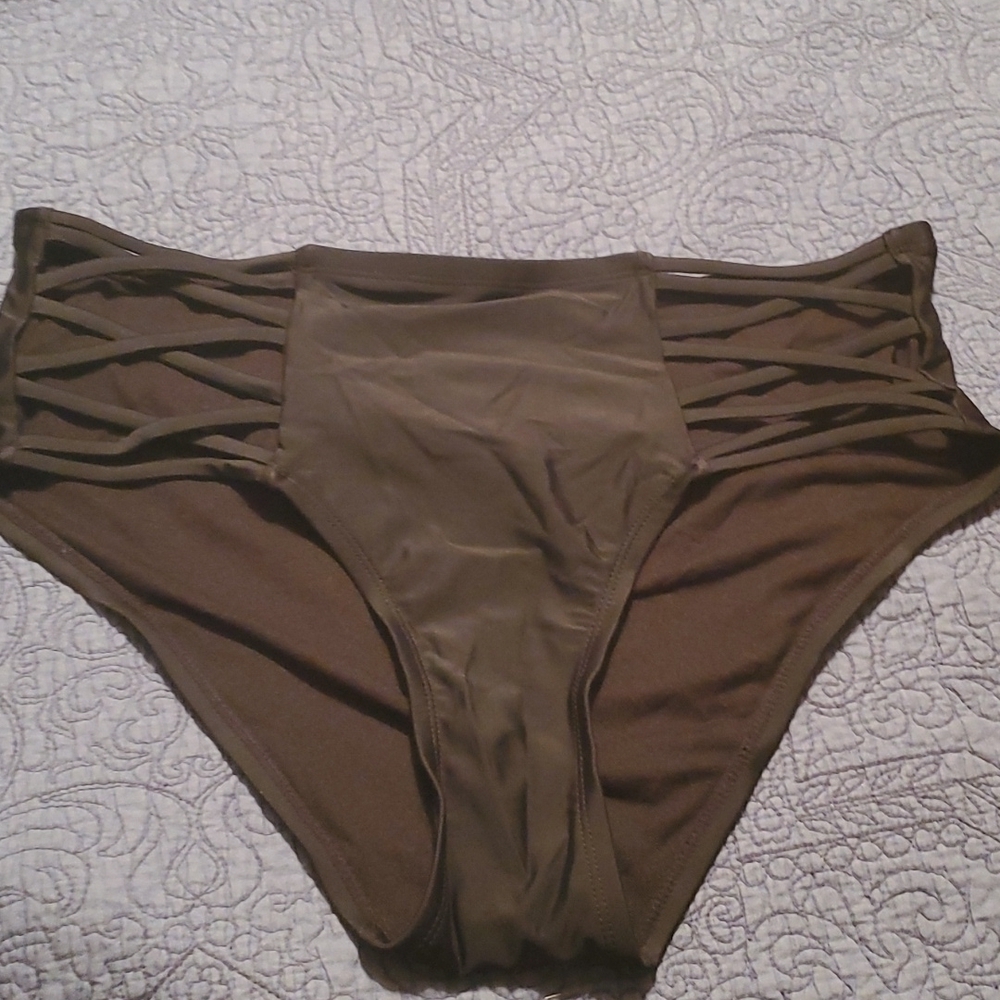 XHILARATION Black Plus Hipster Bikini Bottom NWT Sz 14 W